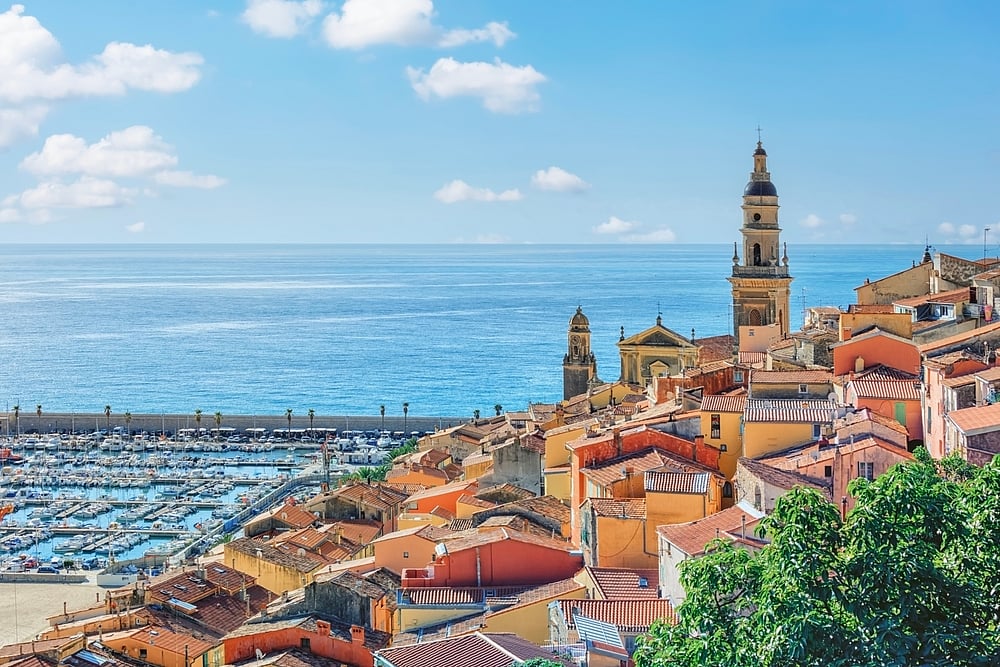 The beautiful city of Menton is on the French Riviera